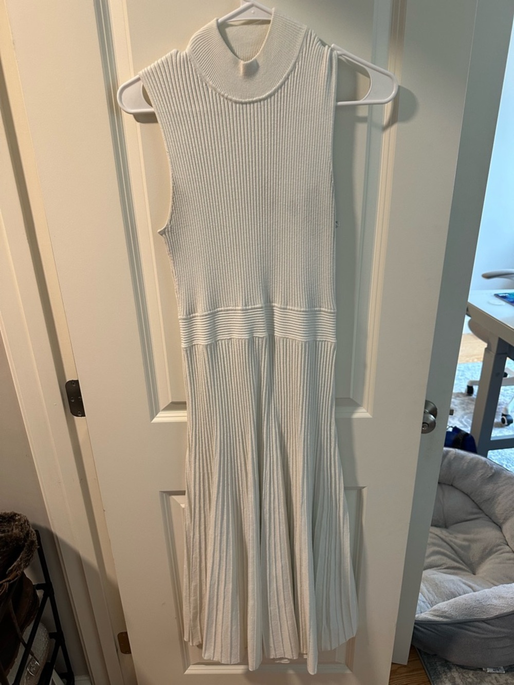 Sleeveless Ribbed Maxi Dress in Ivory
